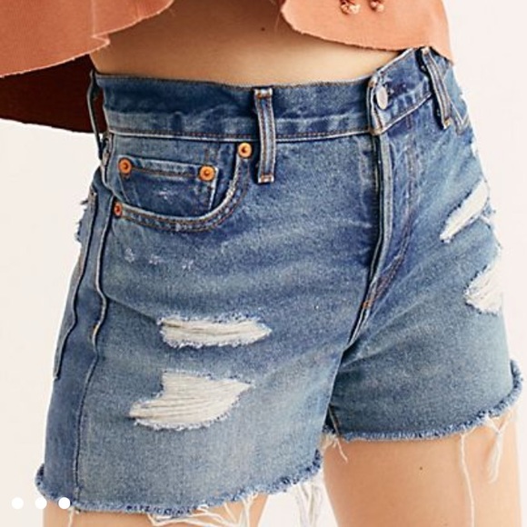 Levi's Pants - Levi’s Wedgie Distressed High Rise Denim Shorts
